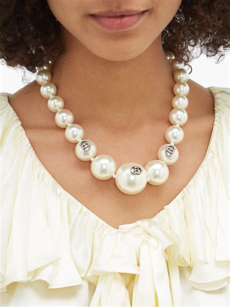 gucci pearl necklace replica|Gucci Pearl Necklace .